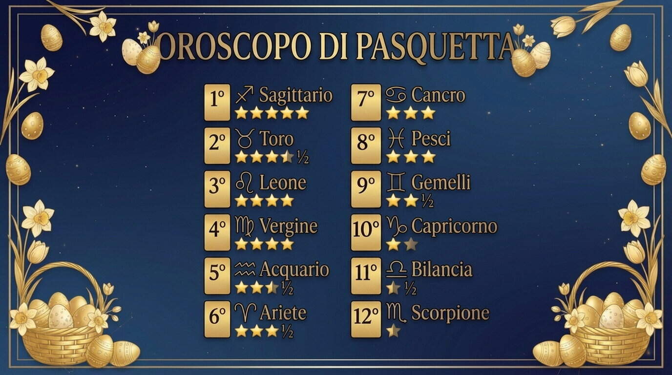 Oroscopo e classifica di Pasquetta 2026